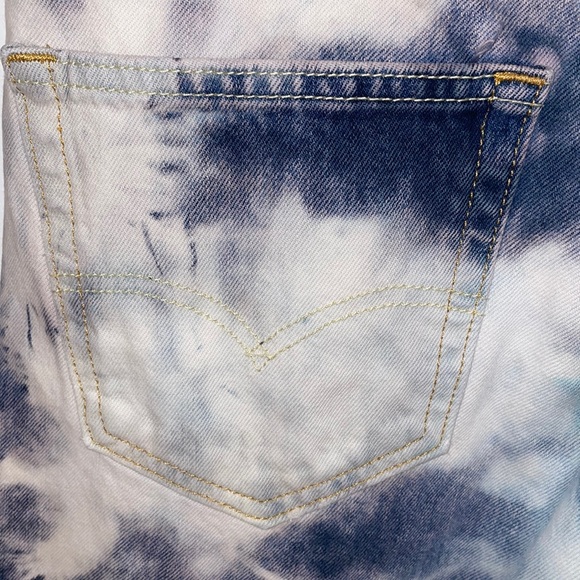 Custom Bleach & Tie Dye with Raw Hem Levi's 505 Size 34/32 - Picture 4 of 10